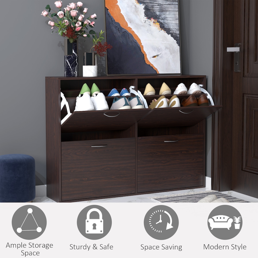 Image 981125_ALTMORE6.jpg, Product 981-125 / Price $164.99, Flip Down Shoe Shelf Wooden Multi Cabinet Drawer Organizer Living Room from HOMCOM on TSC.ca's Home & Garden department