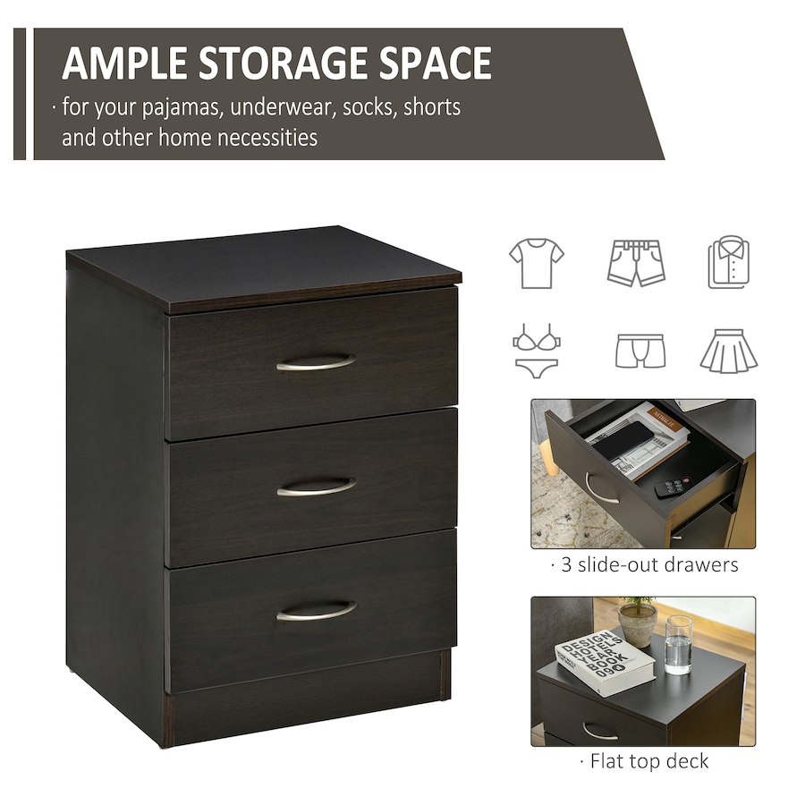 Image 981126_ALTMORE12.jpg, Product 981-126 / Price $101.99 - $106.08, HOMCOM Bedside Table, Night Stand with 3 Drawer for Bedroom from HOMCOM on TSC.ca's Home & Garden department
