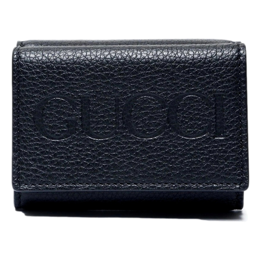 Image 981138.jpg, Product 981-138 / Price $1,193.00, Gucci Embossed Logo Mini Tri-Fold Wallet Black Yellow Pebbled Leather from Gucci on TSC.ca's Fashion department