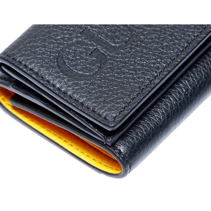 Image 981138_ALTMORE3.jpg, Product 981-138 / Price $1,193.00, Gucci Embossed Logo Mini Tri-Fold Wallet Black Yellow Pebbled Leather from Gucci on TSC.ca's Fashion department