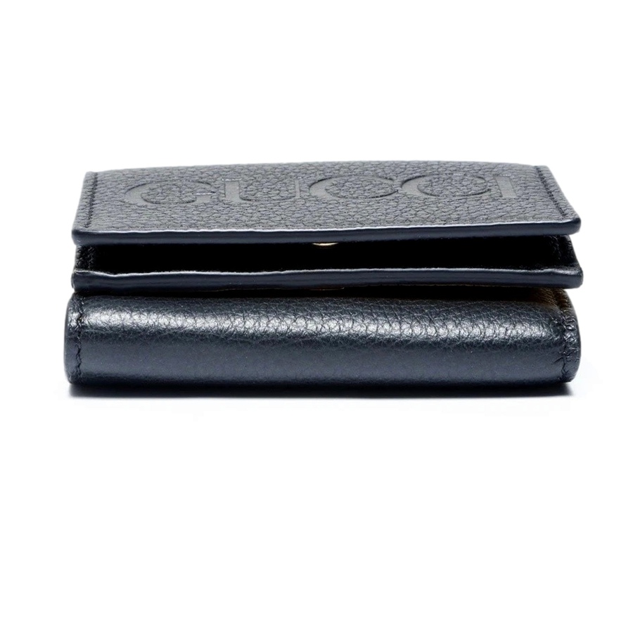 Image 981138_ALTMORE5.jpg, Product 981-138 / Price $1,193.00, Gucci Embossed Logo Mini Tri-Fold Wallet Black Yellow Pebbled Leather from Gucci on TSC.ca's Fashion department