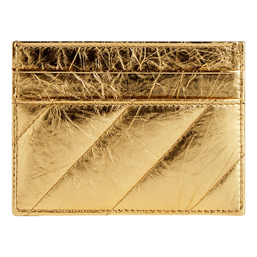 Image 981150_ALTMORE1.jpg, Product 981-150 / Price $509.00, Balenciaga Crush Quilted Metallic Gold Leather Card Holder Wallet Gold Hardware from Balenciaga on TSC.ca's Fashion department