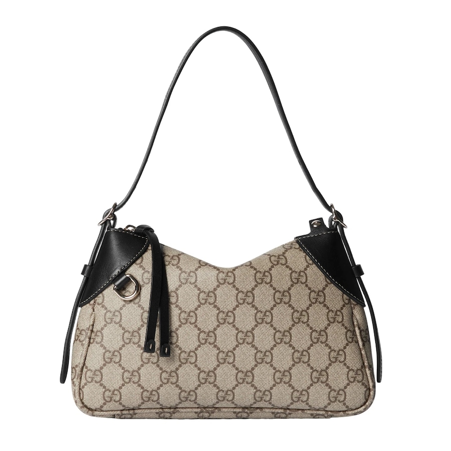 Image 981163.jpg, Product 981-163 / Price $3,896.00, Gucci GG Emblem Supreme Canvas Leather Shoulder Bag Black Beige from Gucci on TSC.ca's Fashion department