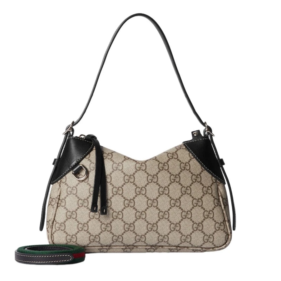 Image 981163_ALTMORE1.jpg, Product 981-163 / Price $3,896.00, Gucci GG Emblem Supreme Canvas Leather Shoulder Bag Black Beige from Gucci on TSC.ca's Fashion department