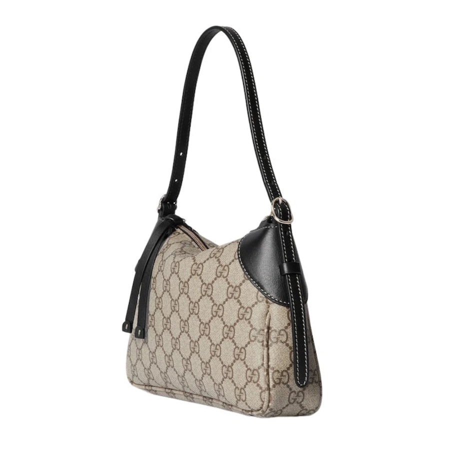 Image 981163_ALTMORE2.jpg, Product 981-163 / Price $3,896.00, Gucci GG Emblem Supreme Canvas Leather Shoulder Bag Black Beige from Gucci on TSC.ca's Fashion department
