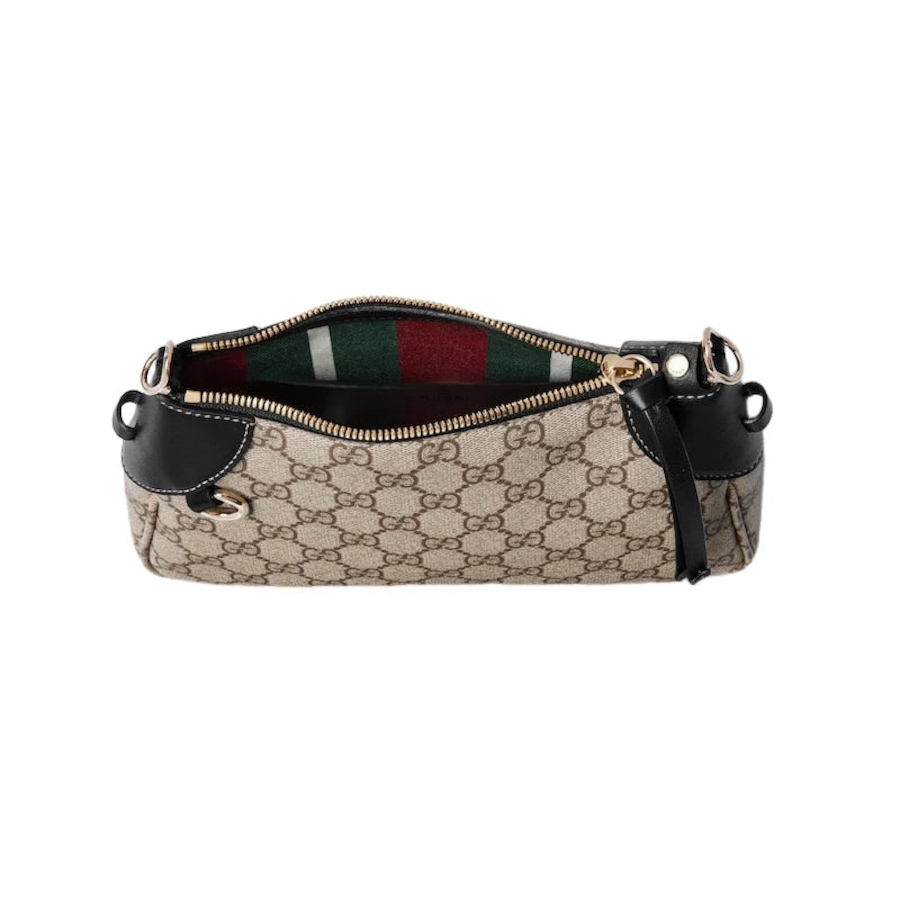 Image 981163_ALTMORE3.jpg, Product 981-163 / Price $3,896.00, Gucci GG Emblem Supreme Canvas Leather Shoulder Bag Black Beige from Gucci on TSC.ca's Fashion department