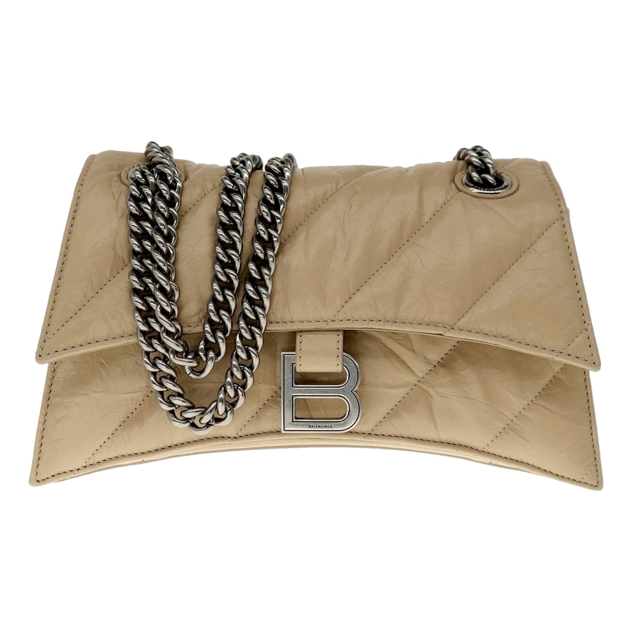 Image 981167.jpg, Product 981-167 / Price $4,691.00, Balenciaga Crush Quilted Leather Chain Shoulder Bag Taupe Silver Hardware from Balenciaga on TSC.ca's Fashion department