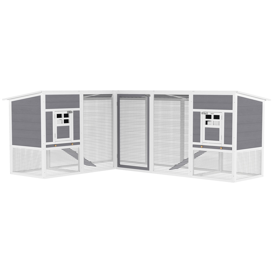 Image 981176.jpg, Product 981-176 / Price $349.99, PawHut 99"L Wooden Chicken Coop, L-Shaped Rabbit Hutch with Run from PawHut on TSC.ca's Home & Garden department