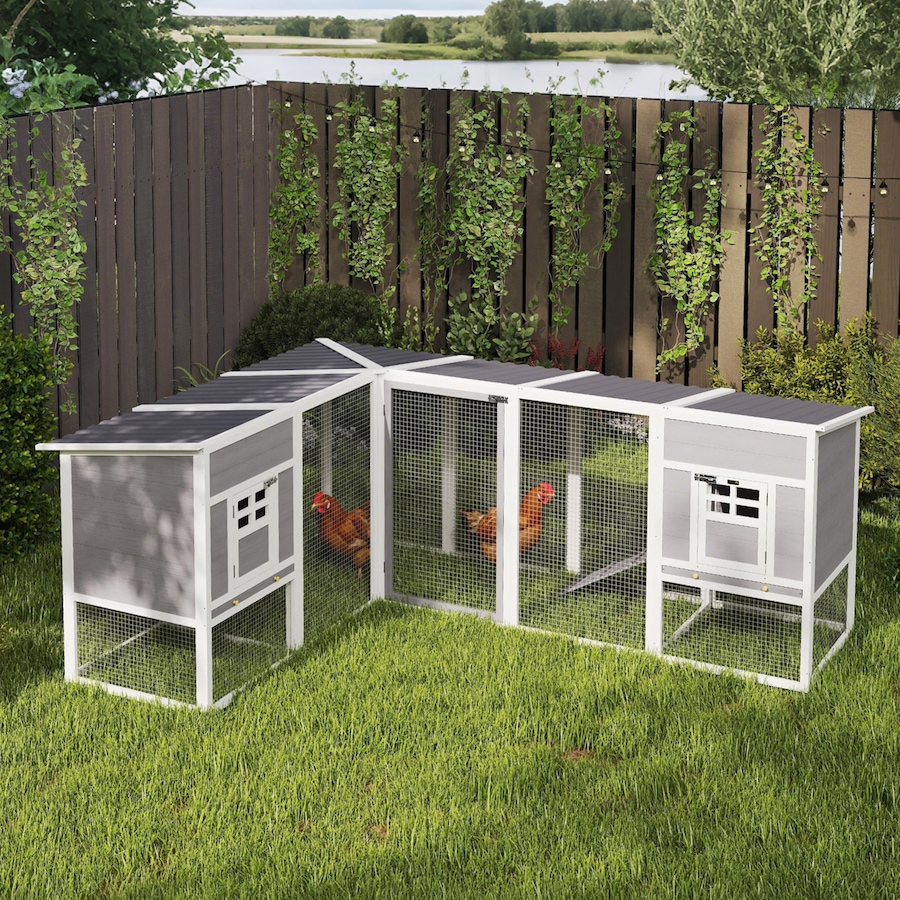 Image 981176_ALTMORE1.jpg, Product 981-176 / Price $349.99, PawHut 99"L Wooden Chicken Coop, L-Shaped Rabbit Hutch with Run from PawHut on TSC.ca's Home & Garden department