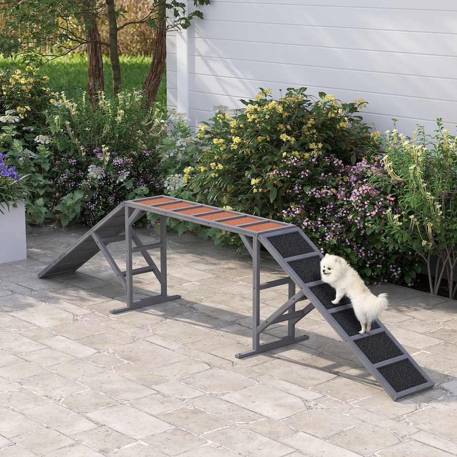 Image 981180_ALTMORE1.jpg, Product 981-180 / Price $189.99, PawHut Dog Agility Equipment Ramp with Safety Bar, Non-slip Surface, Grey from PawHut on TSC.ca's Home & Garden department