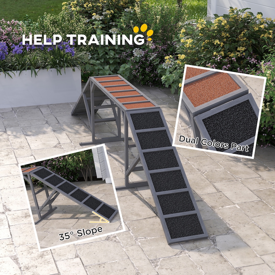 Image 981180_ALTMORE4.jpg, Product 981-180 / Price $189.99, PawHut Dog Agility Equipment Ramp with Safety Bar, Non-slip Surface, Grey from PawHut on TSC.ca's Home & Garden department