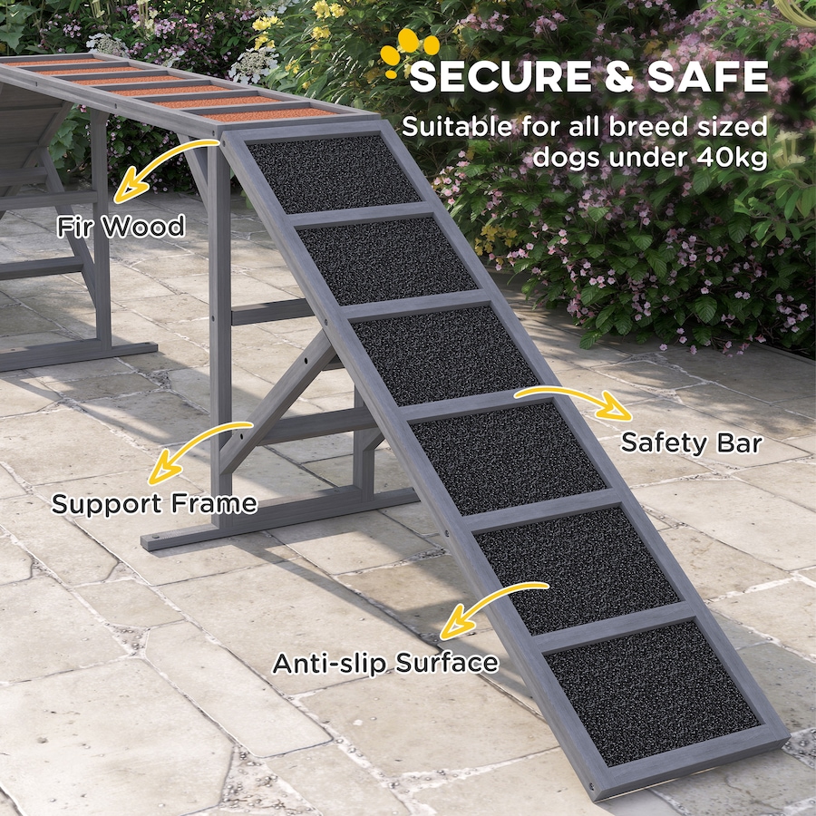 Image 981180_ALTMORE5.jpg, Product 981-180 / Price $189.99, PawHut Dog Agility Equipment Ramp with Safety Bar, Non-slip Surface, Grey from PawHut on TSC.ca's Home & Garden department