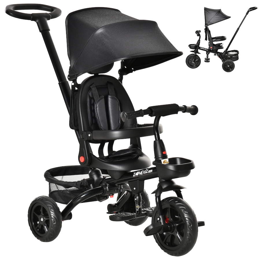 Image 981184.jpg, Product 981-184 / Price $124.99, Qaba 5 in 1 Baby Tricycle Trike w/ Reversible Adjustable Seat, Black from Qaba on TSC.ca's Toys & Hobbies department