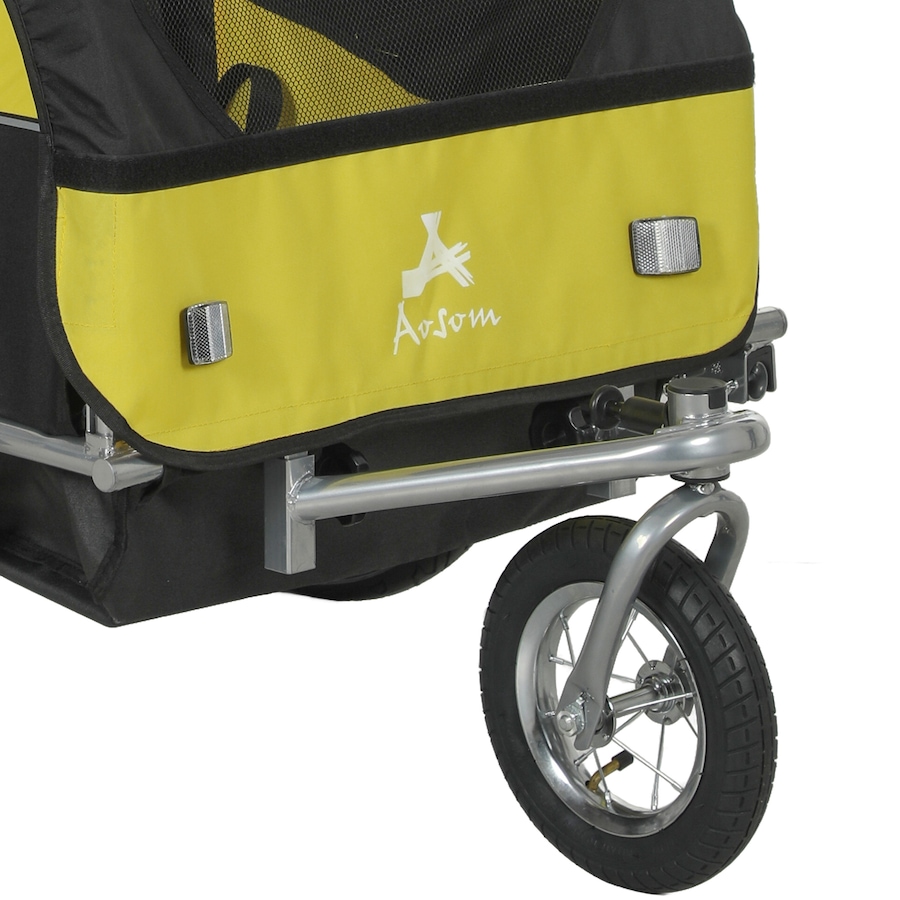 Image 981186_ALTMORE8.jpg, Product 981-186 / Price $209.99, Aosom 2-in-1 Bike Trailer for Kids, Foldable Baby Stroller Carrier, Yellow from Aosom on TSC.ca's Toys & Hobbies department