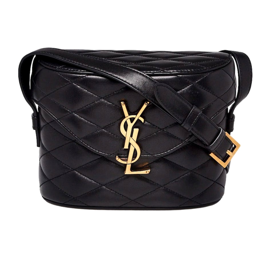 Image 981196.jpg, Product 981-196 / Price $4,055.00, Saint Laurent June Quilted Leather Crossbody Bag in Black with Gold Hardware YSL Closure from Yves Saint Laurent on TSC.ca's Fashion department