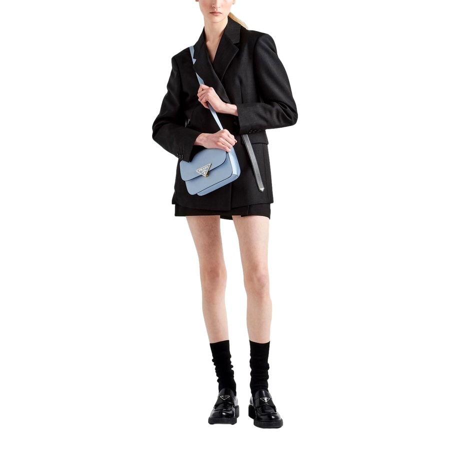 Image 981202_ALTMORE3.jpg, Product 981-202 / Price $5,565.00, Prada Embleme Triangle Logo Saffiano Leather Crossbody Bag Celeste Blue from Prada on TSC.ca's Fashion department