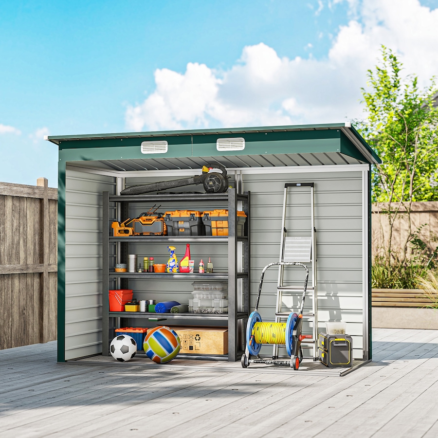 Image 982247_ALTMORE16.jpg, Product 982-247 / Price $309.99 - $319.99, Outsunny Outdoor Storage Shed, Galvanized Metal Garden Shed from Outsunny on TSC.ca's Home & Garden department