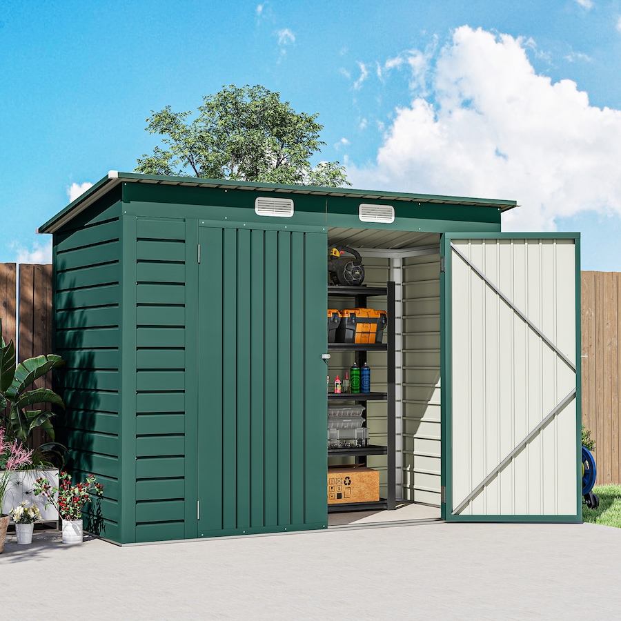 Image 982247_ALTMORE17.jpg, Product 982-247 / Price $309.99 - $319.99, Outsunny Outdoor Storage Shed, Galvanized Metal Garden Shed from Outsunny on TSC.ca's Home & Garden department