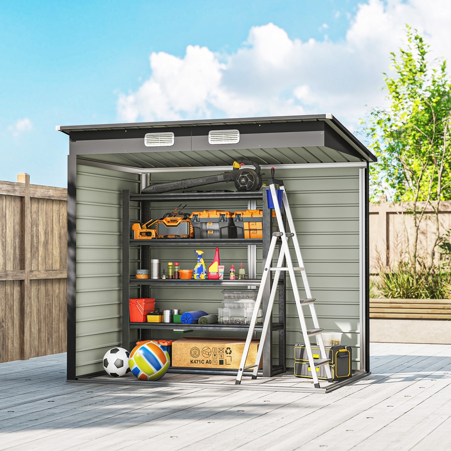 Image 982247_ALTMORE7.jpg, Product 982-247 / Price $309.99 - $319.99, Outsunny Outdoor Storage Shed, Galvanized Metal Garden Shed from Outsunny on TSC.ca's Home & Garden department