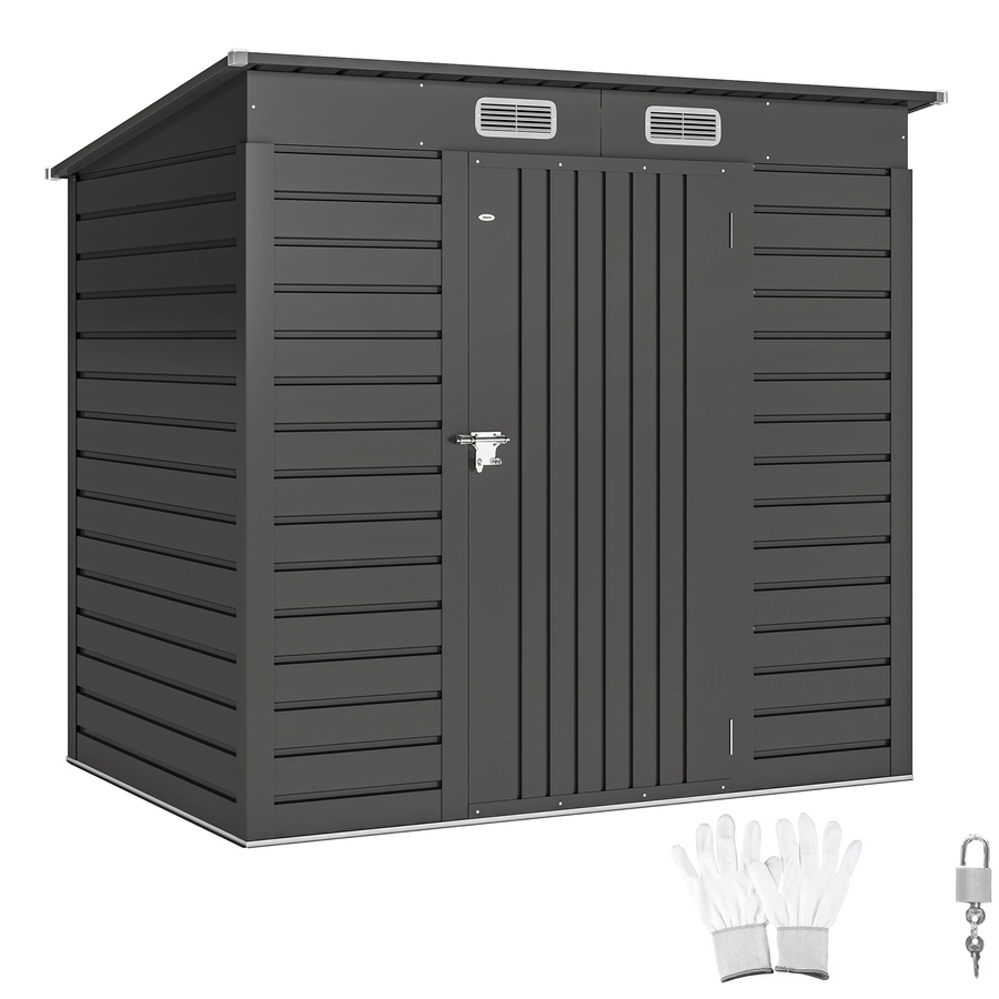 Image 982247_ST01.jpg, Product 982-247 / Price $309.99 - $319.99, Outsunny Outdoor Storage Shed, Galvanized Metal Garden Shed from Outsunny on TSC.ca's Home & Garden department