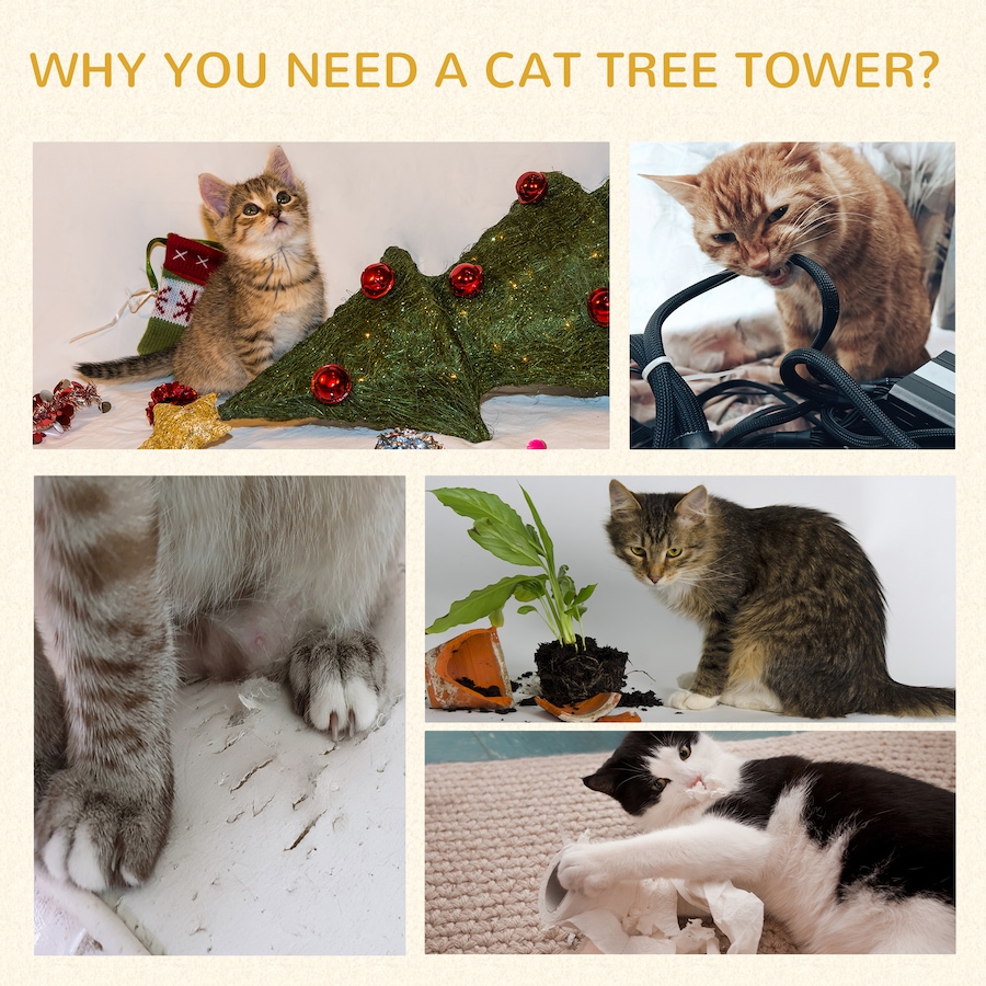 Image 982282_ALTMORE6.jpg, Product 982-282 / Price $79.99, PawHut Cat Tree Multi-Level Tower with Hammock, Grey 52" from PawHut on TSC.ca's Home & Garden department
