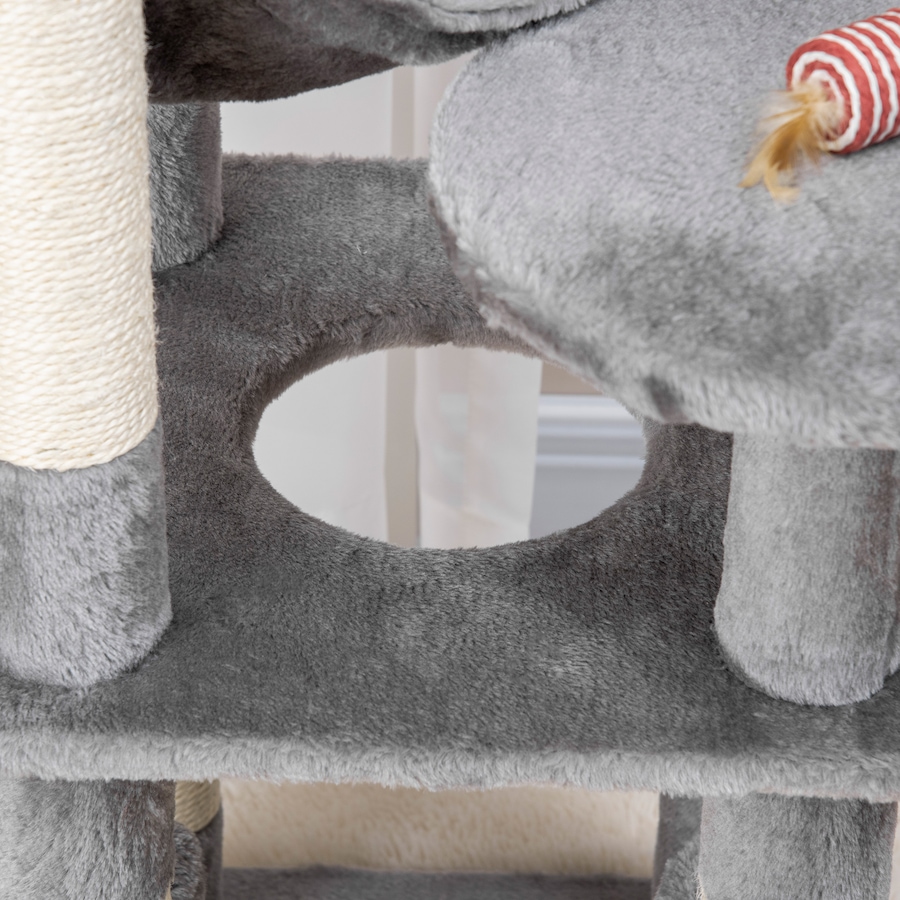 Image 982282_ALTMORE7.jpg, Product 982-282 / Price $79.99, PawHut Cat Tree Multi-Level Tower with Hammock, Grey 52" from PawHut on TSC.ca's Home & Garden department