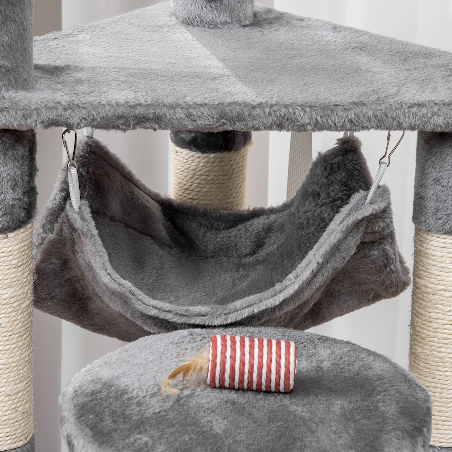 Image 982282_ALTMORE8.jpg, Product 982-282 / Price $79.99, PawHut Cat Tree Multi-Level Tower with Hammock, Grey 52" from PawHut on TSC.ca's Home & Garden department