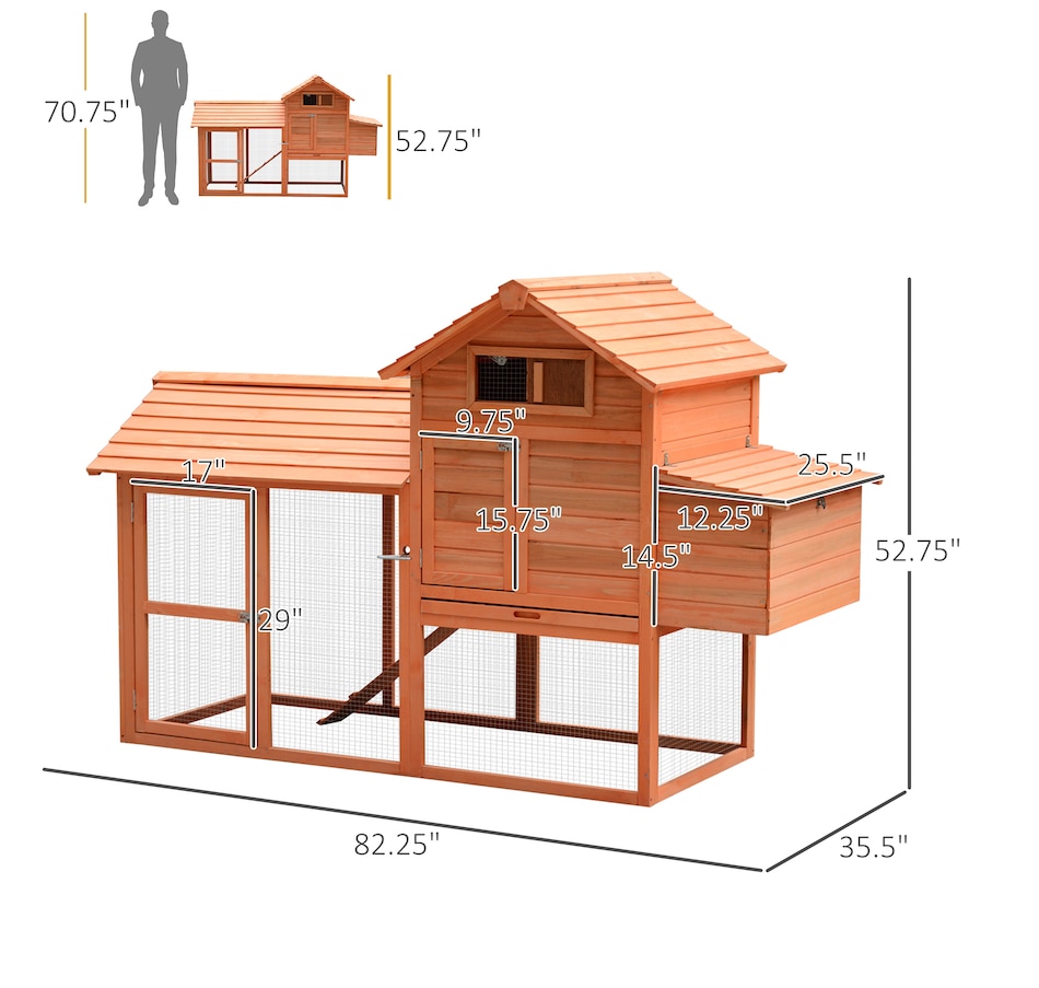 Image 982286_ALTMORE2.jpg, Product 982-286 / Price $299.99, PawHut 82" Deluxe Chicken Coop Wooden Hen House Rabbit Hutch from PawHut on TSC.ca's Home & Garden department