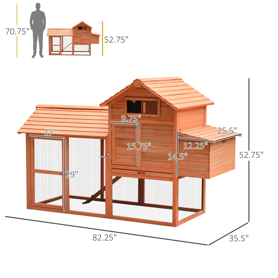 Image 982286_ALTMORE2.jpg, Product 982-286 / Price $259.99, PawHut 82" Deluxe Chicken Coop Wooden Hen House Rabbit Hutch from PawHut on TSC.ca's Home & Garden department