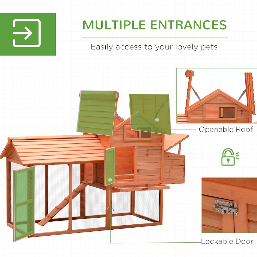 Image 982286_ALTMORE4.jpg, Product 982-286 / Price $259.99, PawHut 82" Deluxe Chicken Coop Wooden Hen House Rabbit Hutch from PawHut on TSC.ca's Home & Garden department