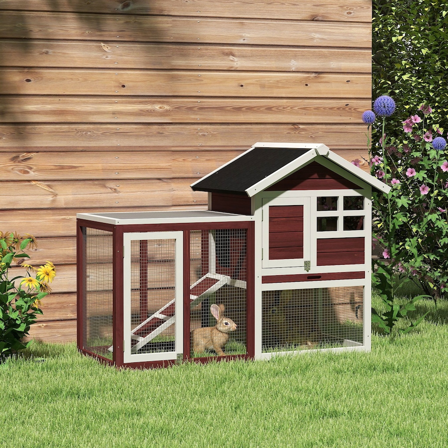 Image 982289_ALTMORE1.jpg, Product 982-289 / Price $168.99, PawHut Wooden Rabbit Hutch Weatherproof with Screened Run Brown 49" from PawHut on TSC.ca's Home & Garden department