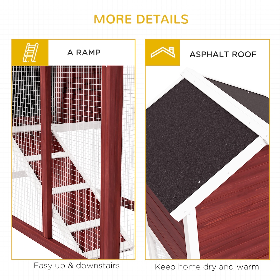 Image 982289_ALTMORE6.jpg, Product 982-289 / Price $168.99, PawHut Wooden Rabbit Hutch Weatherproof with Screened Run Brown 49" from PawHut on TSC.ca's Home & Garden department