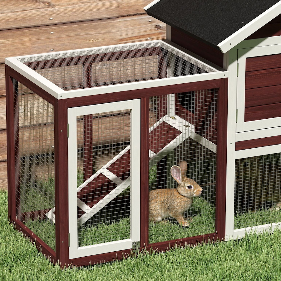 Image 982289_ALTMORE7.jpg, Product 982-289 / Price $168.99, PawHut Wooden Rabbit Hutch Weatherproof with Screened Run Brown 49" from PawHut on TSC.ca's Home & Garden department