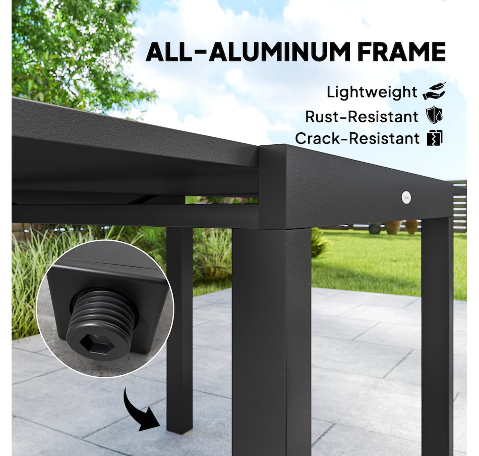Image 982303_ALTMORE6.jpg, Product 982-303 / Price $699.99, Outsunny 7 Pieces Aluminum Outdoor Dining Set with Extendable Tabletop from Outsunny on TSC.ca's Home & Garden department