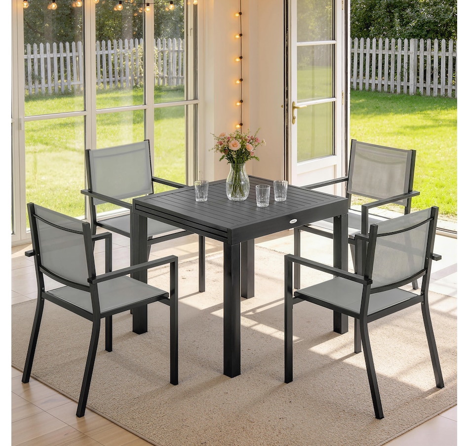 Image 982303_ALTMORE8.jpg, Product 982-303 / Price $699.99, Outsunny 7 Pieces Aluminum Outdoor Dining Set with Extendable Tabletop from Outsunny on TSC.ca's Home & Garden department