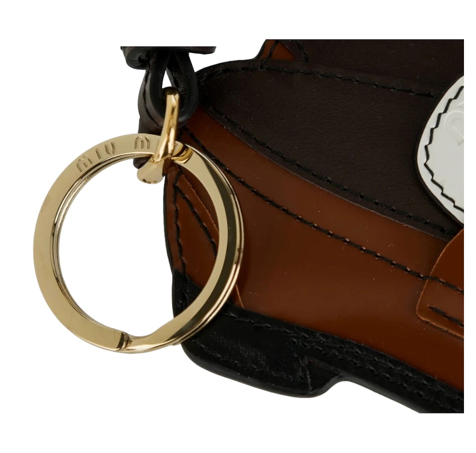 Image 982308_ALTMORE1.jpg, Product 982-308 / Price $875.00, Miu Miu Penny Loafer Leather Bag Charm Brown and White from Miu Miu on TSC.ca's Fashion department
