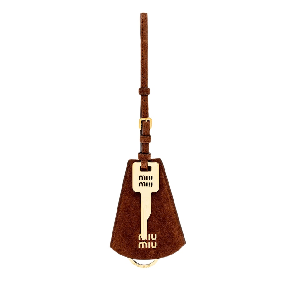 Image 982314.jpg, Product 982-314 / Price $1,145.00, Miu Miu Suede Leather Trick in Cognac Bag Charm from Miu Miu on TSC.ca's Fashion department