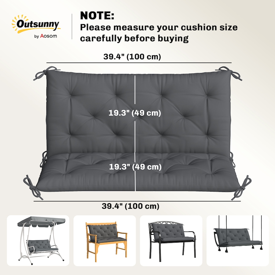 Image 982320_ALTMORE19.jpg, Product 982-320 / Price $59.99 - $61.99, Outsunny Porch Swing Cushion Garden Bench Cushion from Outsunny on TSC.ca's Home & Garden department
