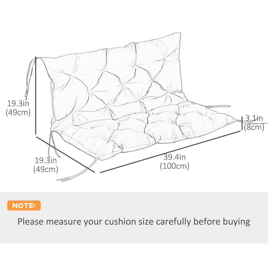 Image 982320_ALTMORE2.jpg, Product 982-320 / Price $59.99 - $61.99, Outsunny Porch Swing Cushion Garden Bench Cushion from Outsunny on TSC.ca's Home & Garden department