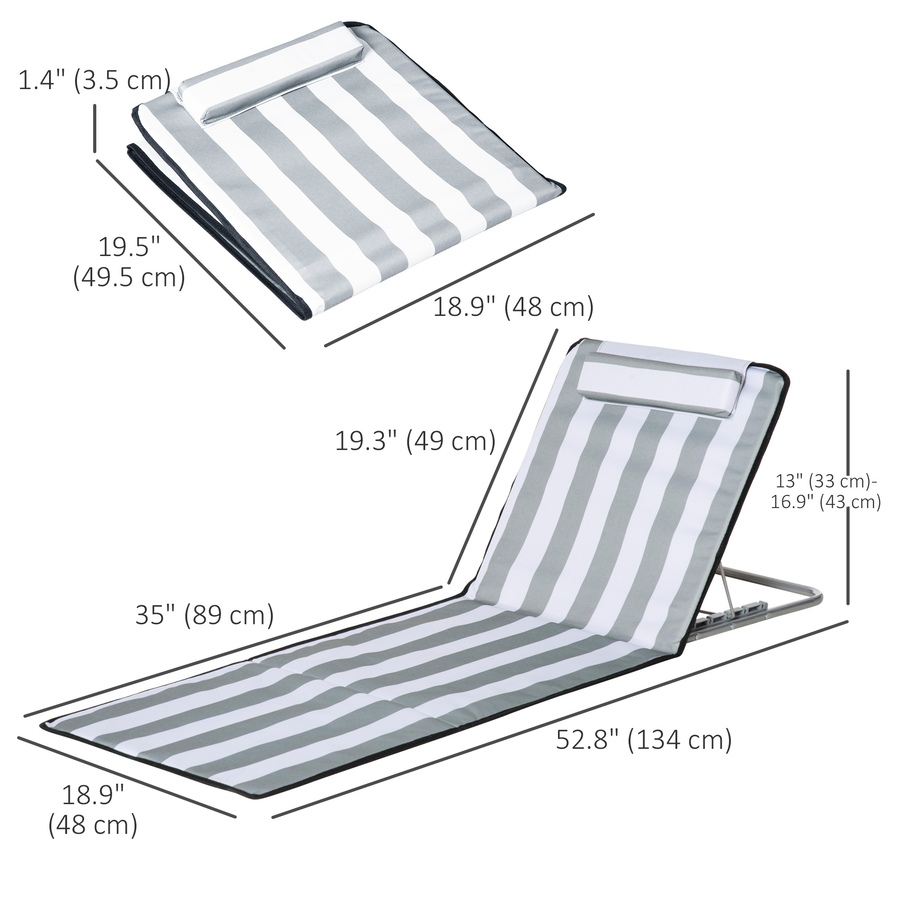 Image 982329_ALTMORE19.jpg, Product 982-329 / Price $59.99, Outsunny 2 Pieces Outdoor Beach Lounge Chair from Outsunny on TSC.ca's Health & Fitness department