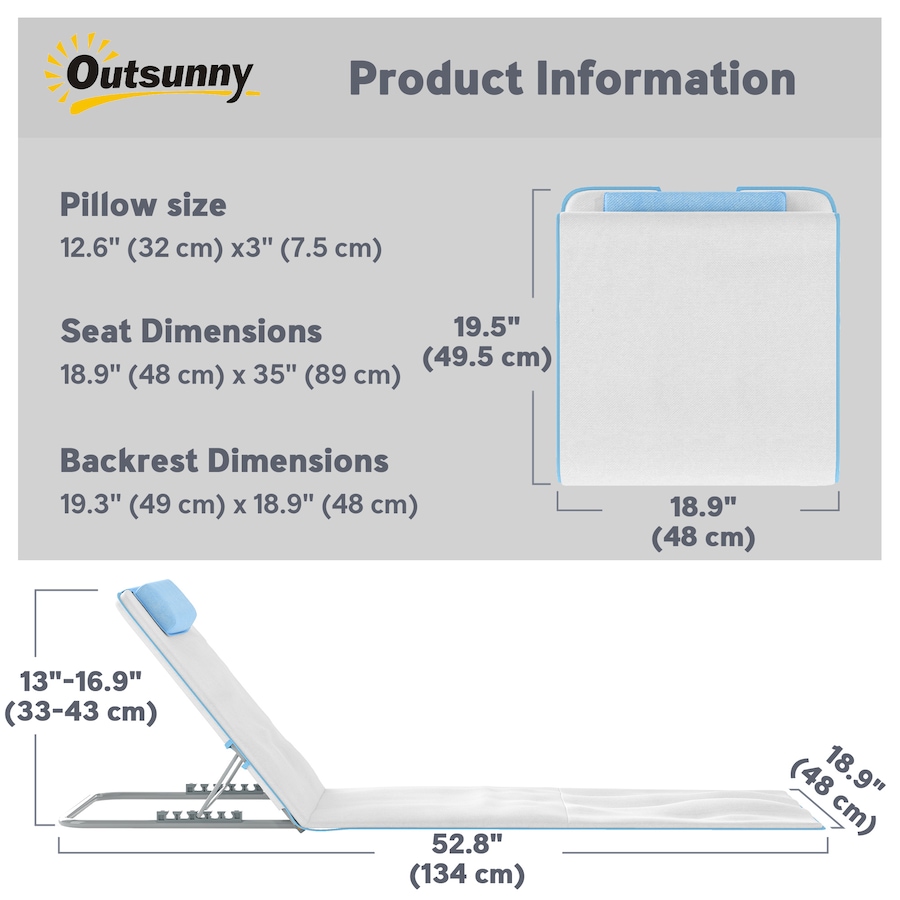 Image 982329_ALTMORE30.jpg, Product 982-329 / Price $59.99, Outsunny 2 Pieces Outdoor Beach Lounge Chair from Outsunny on TSC.ca's Health & Fitness department