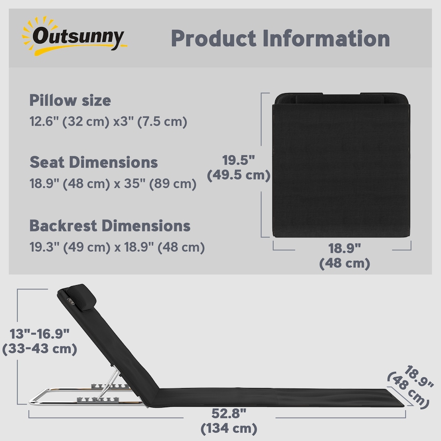 Image 982329_ALTMORE34.jpg, Product 982-329 / Price $59.99, Outsunny 2 Pieces Outdoor Beach Lounge Chair from Outsunny on TSC.ca's Health & Fitness department