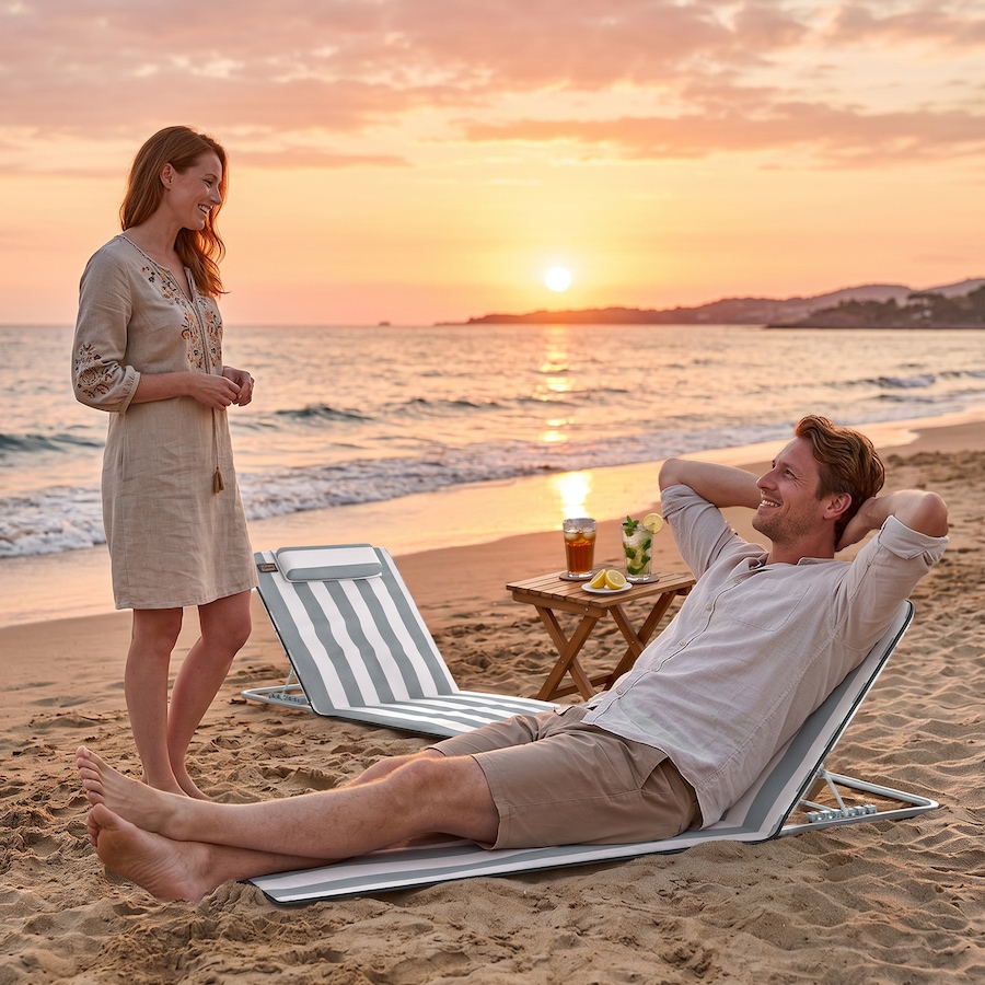 Image 982329_ALTMORE38.jpg, Product 982-329 / Price $59.99, Outsunny 2 Pieces Outdoor Beach Lounge Chair from Outsunny on TSC.ca's Health & Fitness department