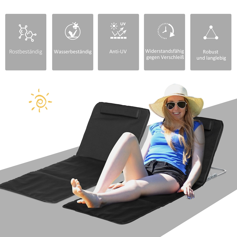 Image 982329_ALTMORE4.jpg, Product 982-329 / Price $59.99, Outsunny 2 Pieces Outdoor Beach Lounge Chair from Outsunny on TSC.ca's Health & Fitness department