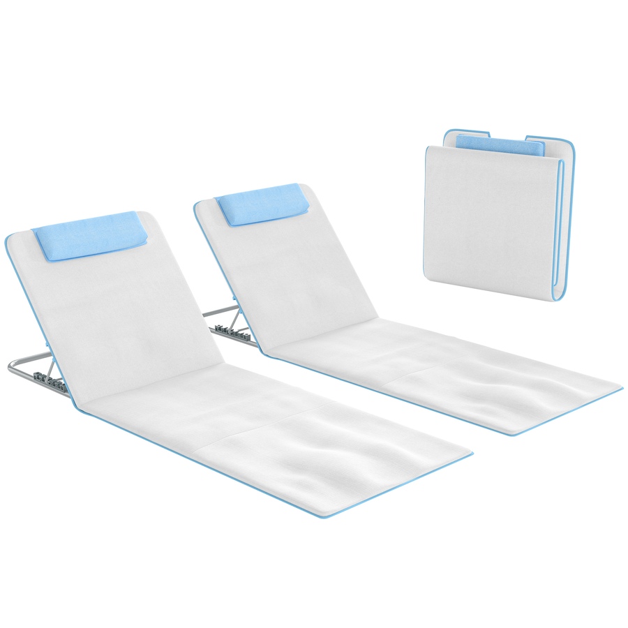 Image 982329_ST01.jpg, Product 982-329 / Price $59.99, Outsunny 2 Pieces Outdoor Beach Lounge Chair from Outsunny on TSC.ca's Health & Fitness department