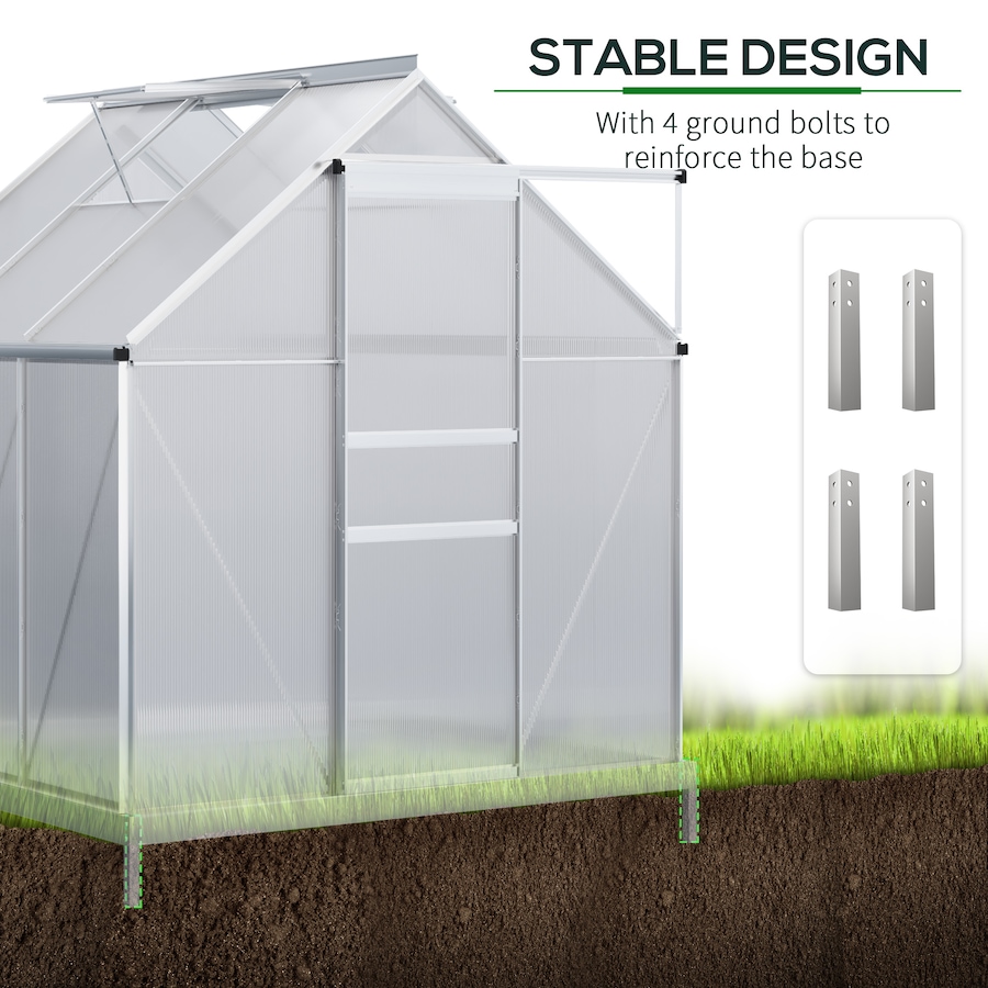 Image 982332_ALTMORE19.jpg, Product 982-332 / Price $239.99 - $499.99, Outsunny Polycarbonate Walk-in Garden Greenhouse w/ Sliding Door Clear from Outsunny on TSC.ca's Home & Garden department