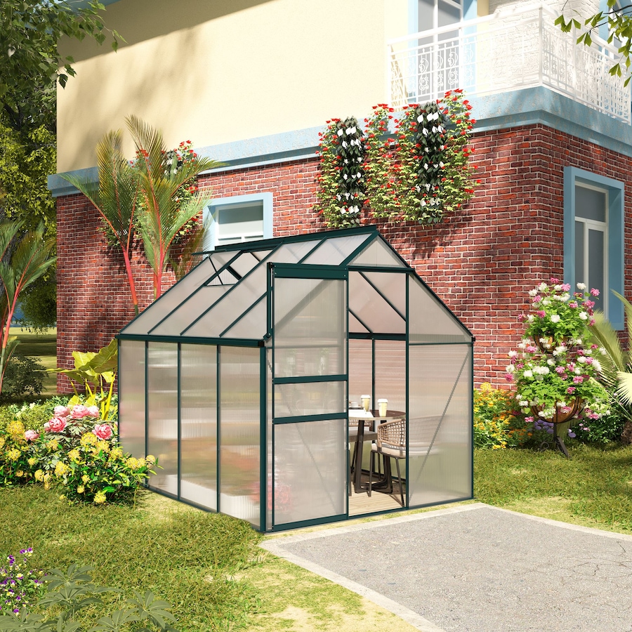 Image 982332_ALTMORE22.jpg, Product 982-332 / Price $239.99 - $499.99, Outsunny Polycarbonate Walk-in Garden Greenhouse w/ Sliding Door Clear from Outsunny on TSC.ca's Home & Garden department
