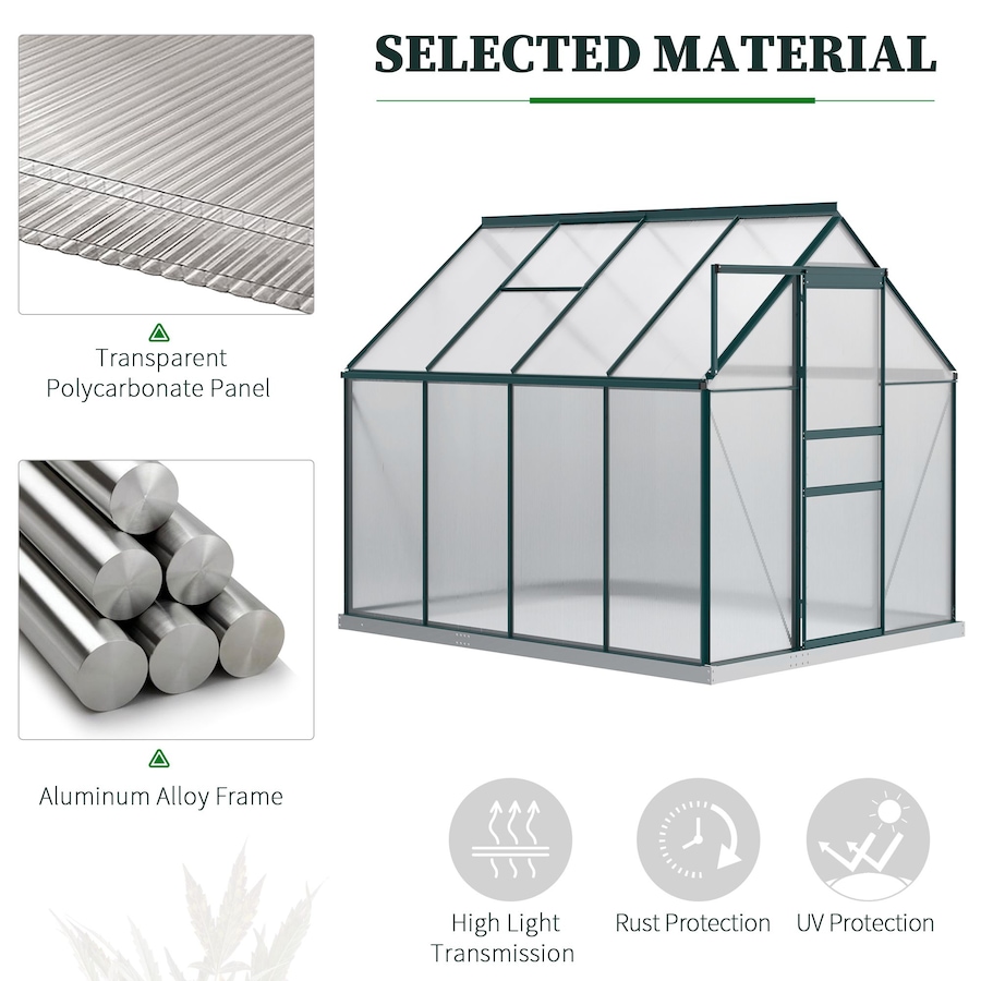 Image 982332_ALTMORE24.jpg, Product 982-332 / Price $239.99 - $499.99, Outsunny Polycarbonate Walk-in Garden Greenhouse w/ Sliding Door Clear from Outsunny on TSC.ca's Home & Garden department