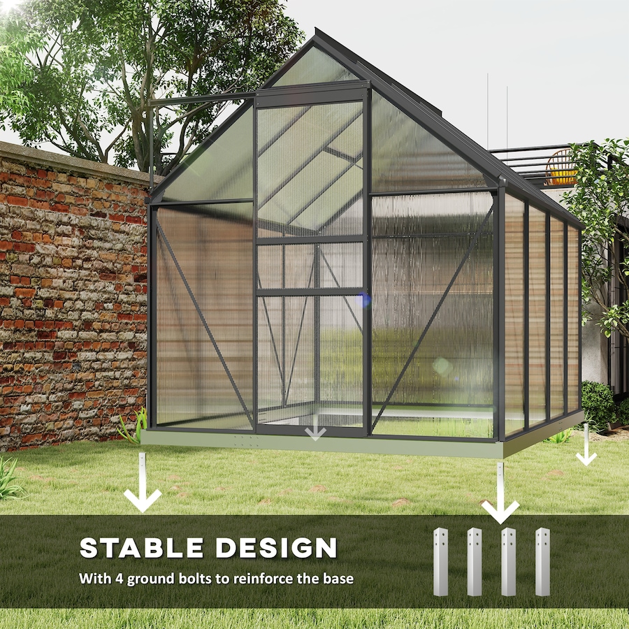 Image 982332_ALTMORE34.jpg, Product 982-332 / Price $239.99 - $499.99, Outsunny Polycarbonate Walk-in Garden Greenhouse w/ Sliding Door Clear from Outsunny on TSC.ca's Home & Garden department