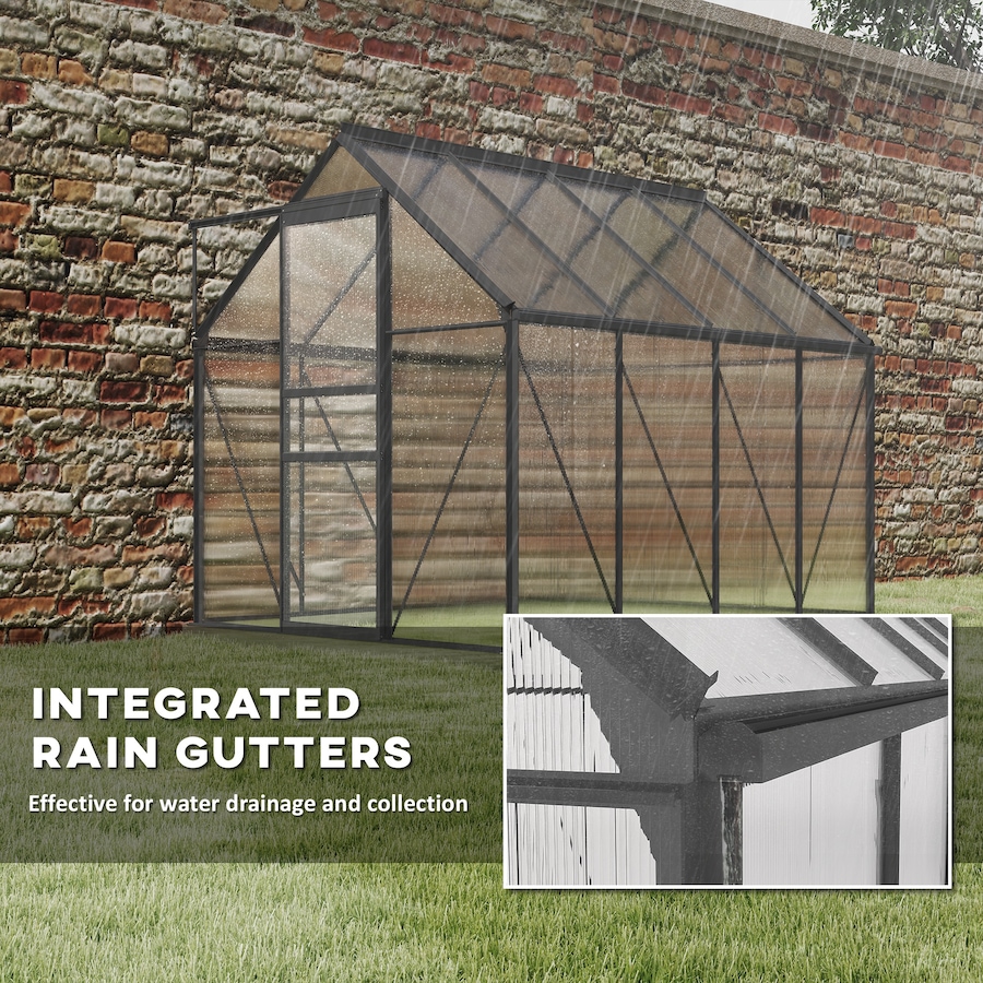 Image 982332_ALTMORE35.jpg, Product 982-332 / Price $239.99 - $499.99, Outsunny Polycarbonate Walk-in Garden Greenhouse w/ Sliding Door Clear from Outsunny on TSC.ca's Home & Garden department